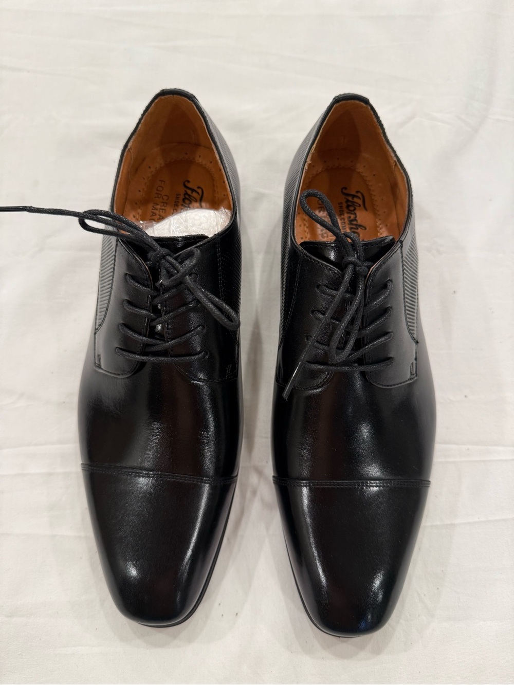 Florsheim Black Cap-Toe Leather Oxford Dress Shoes